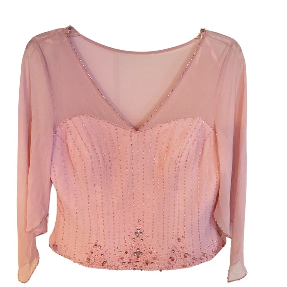 Jovani Sequin Top Pink